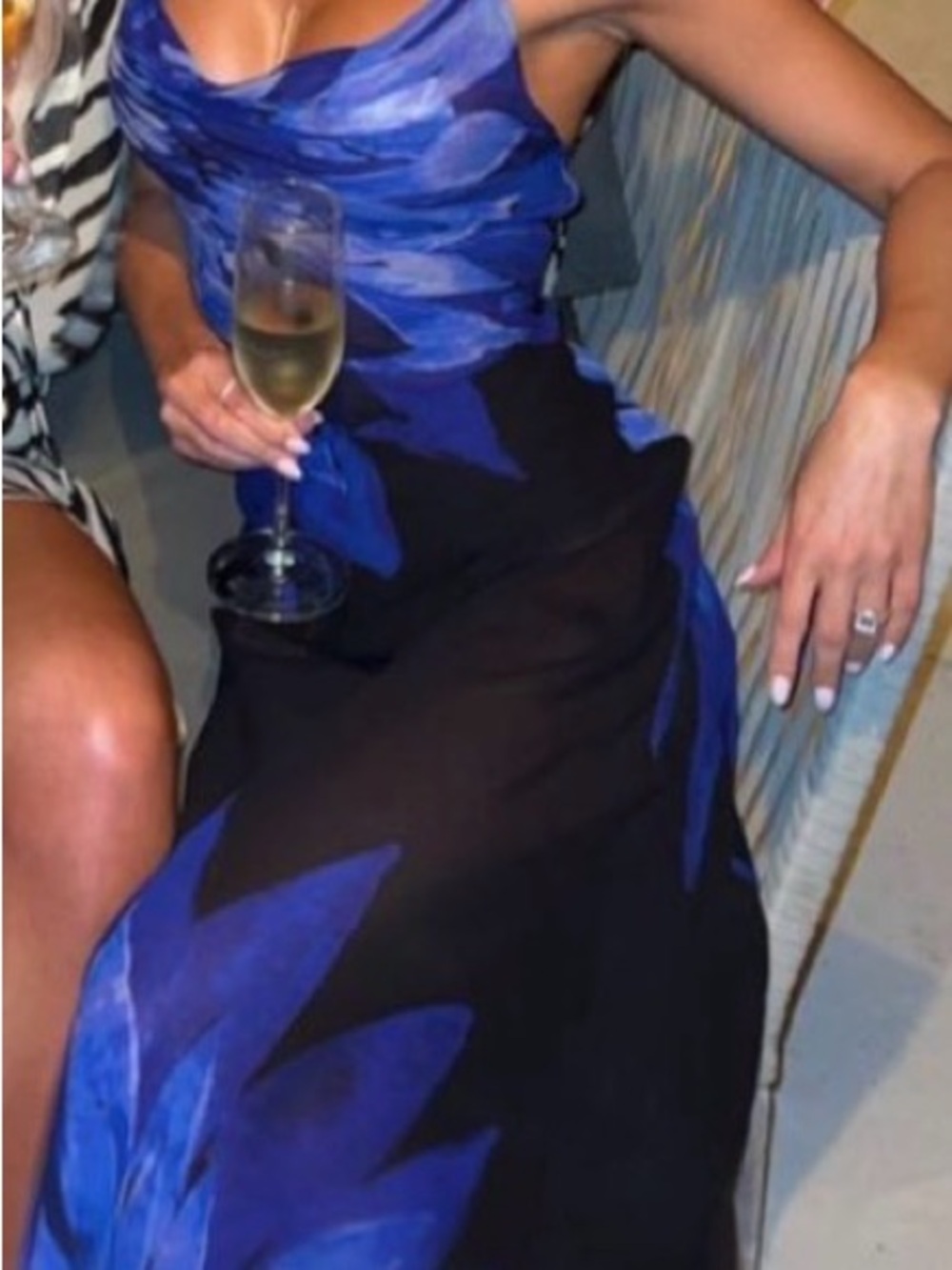 Rat & Boa Blue and Black Floral Maxi Dress